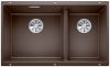 Evier en silgranit® puradur® Blanco Subline 523160 couleur café 755x440 avec 2 cuves vidage automatique