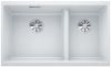 Evier en silgranit® puradur® Blanco Subline 523155 couleur blanc 755x440 avec 2 cuves vidage automatique