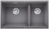 Evier en silgranit® puradur® Blanco Subline 523153 couleur alumétallic 755x440 avec 2 cuves vidage automatique