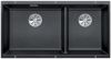 Evier en silgranit® puradur® Blanco Subline 523584 couleur anthracite 855x460 avec 2 cuves vidage automatique