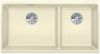 Evier en silgranit® puradur® Blanco Subline 523589 couleur jasmin 855x460 avec 2 cuves vidage automatique