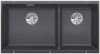 Evier en silgranit® puradur® Blanco Subline 523585 couleur gris rocher 855x460 avec 2 cuves vidage automatique