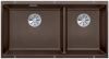 Evier en silgranit® puradur® Blanco Subline 523593 couleur café 855x460 avec 2 cuves vidage automatique