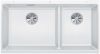 Evier en silgranit® puradur® Blanco Subline 523588 couleur blanc 855x460 avec 2 cuves vidage automatique