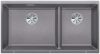 Evier en silgranit® puradur® Blanco Subline 523586 couleur alumétallic 855x460 avec 2 cuves vidage automatique
