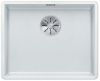 Evier en silgranit® puradur® Blanco Subline 523535 couleur blanc 527x427 avec 1 cuve vidage automatique