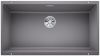 Evier en silgranit® puradur® Blanco Subline 523143 couleur alumétallic 830x460 avec 1 cuve vidage automatique
