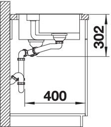 Plan Evier en silgranit® puradur® Blanco Collectis 523344 couleur anthracite 1000x510 avec 1 cuve vidage manuel