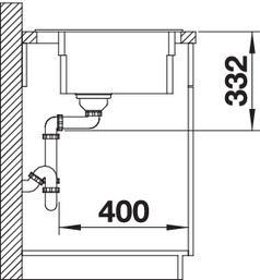 Plan Evier en silgranit® puradur® Blanco Etagon 524539 couleur anthracite 600x510 avec 1 cuve vidage automatique