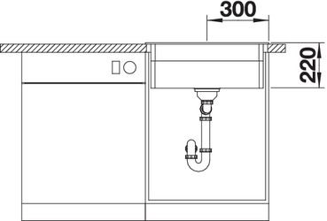 Plan Evier en silgranit® puradur® Blanco Etagon 524539 couleur anthracite 600x510 avec 1 cuve vidage automatique