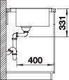 Plan Evier en silgranit® puradur® Blanco Pleon 521678 couleur anthracite 615x510 avec 1 cuve vidage automatique