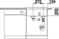 Plan Evier en silgranit® puradur® Blanco Pleon 521689 couleur anthracite 615x510 avec 1 cuve vidage automatique