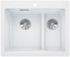 Evier en silgranit® puradur® Blanco Pleon 521693 couleur blanc 615x510 avec 1 cuve vidage automatique