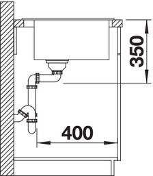 Plan Evier en silgranit® puradur® Blanco Pleon 523043 couleur anthracite 700x510 avec 1 cuve vidage automatique