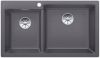 Evier en silgranit® puradur® Blanco Pleon 523058 couleur gris rocher 860x500 avec 2 cuves vidage automatique