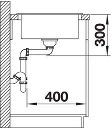 Plan Evier en silgranit® puradur® Blanco Sity 525052 couleur anthracite 1000x500 avec 1 cuve vidage automatique