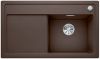 Evier en silgranit® puradur® Blanco Zenar 523798 couleur café 860x510 avec 1 cuve vidage manuel