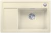 Evier en silgranit® puradur® Blanco Zenar 523769 couleur jasmin 780x510 avec 1 cuve vidage manuel