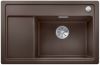 Evier en silgranit® puradur® Blanco Zenar 523773 couleur café 780x510 avec 1 cuve vidage manuel