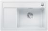 Evier en silgranit® puradur® Blanco Zenar 523768 couleur blanc 780x510 avec 1 cuve vidage manuel