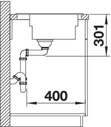 Plan Evier en silgranit® puradur® Blanco Zenar 524052 couleur anthracite 1000x510 avec 1 cuve vidage manuel