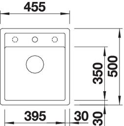 Plan Evier en silgranit® puradur® Blanco Dalago 517166 couleur anthracite 780x510 avec 1 cuve vidage manuel