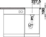 Plan Evier en silgranit® puradur® Blanco Dalago 517166 couleur anthracite 780x510 avec 1 cuve vidage manuel