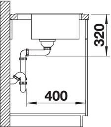 Plan Evier en silgranit® puradur® Blanco Dalago 518521 couleur anthracite 515x510 avec 1 cuve vidage manuel