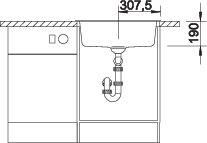 Plan Evier en silgranit® puradur® Blanco Dalago 514197 couleur anthracite 615x510 avec 1 cuve vidage manuel