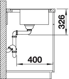 Plan Evier en silgranit® puradur® Blanco Dalago 516639 couleur anthracite 805x500 avec 1 cuve vidage manuel