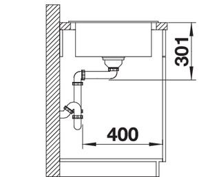 Plan Evier en silgranit® puradur® Blanco Elon 524824 couleur anthracite 650x500 avec 1 cuve vidage automatique