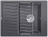  Evier en silgranit® puradur® Blanco Elon 524825 couleur gris rocher 650x500 avec 1 cuve vidage automatique