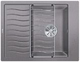  Evier en silgranit® puradur® Blanco Elon 524826 couleur alumétallic 650x500 avec 1 cuve vidage automatique