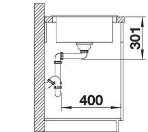 Plan Evier en silgranit® puradur® Blanco Elon 524814 couleur anthracite 650x500 avec 1 cuve vidage manuel