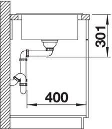 Plan Evier en silgranit® puradur® Blanco Elon 524844 couleur anthracite 780x500 avec 1 cuve vidage automatique