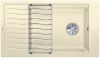 Evier en silgranit® puradur® Blanco Elon 524875 couleur jasmin 860x500 avec 1 cuve vidage automatique