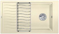 Evier en silgranit® puradur® Blanco Elon 524875 couleur jasmin 860x500 avec 1 cuve vidage automatique