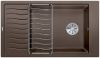 Evier en silgranit® puradur® Blanco Elon 524879 couleur café 860x500 avec 1 cuve vidage automatique