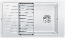  Evier en silgranit® puradur® Blanco Elon 524874 couleur blanc 860x500 avec 1 cuve vidage automatique