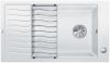 Evier en silgranit® puradur® Blanco Elon 524864 couleur blanc 860x500 avec 1 cuve vidage manuel