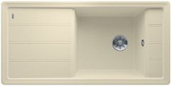  Evier en silgranit® puradur® Blanco Faron 524808 couleur jasmin 1000x500 avec 1 cuve vidage automatique