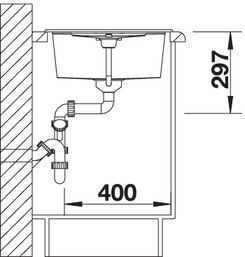 Plan Evier en silgranit® puradur® Blanco Metra 513203 couleur anthracite 780x500 avec 1 cuve vidage automatique