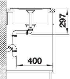 Plan Evier en silgranit® puradur® Blanco Metra 519561 couleur anthracite 680x500 avec 1 cuve vidage automatique