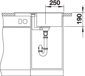 Plan Evier en silgranit® puradur® Blanco Metra 519561 couleur anthracite 680x500 avec 1 cuve vidage automatique