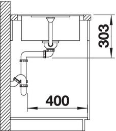 Plan Evier en silgranit® puradur® Blanco Metra 519081 couleur anthracite 770x490 avec 1 cuve vidage manuel