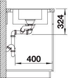 Plan Evier en silgranit® puradur® Blanco Metra 519113 couleur anthracite 990x490 avec 1 cuve vidage manuel