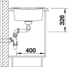 Plan Evier en silgranit® puradur® Blanco Metra 513267 couleur anthracite 1160x500 avec 2 cuves vidage automatique