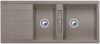  Evier en silgranit® puradur® Blanco Metra 517358 couleur tartufo 1160x500 avec 2 cuves vidage automatique