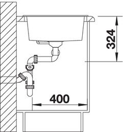 Plan Evier en silgranit® puradur® Blanco Metra 513273 couleur anthracite 860x500 avec 2 cuves vidage automatique