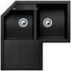 Evier en silgranit® puradur® Blanco Metra 515576 couleur anthracite 830x830 avec 2 cuves vidage automatique